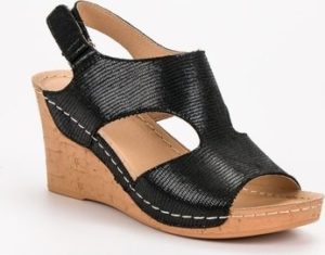 Filippo Sandály Pohodlné sandály černé dámské na klínku ruznobarevne
