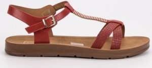 Filippo Sandály Stylové červené sandály dámské bez podpatku ruznobarevne