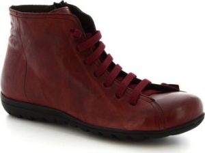 Leonardo Shoes Kotníkové boty 2177 STROPICCIATO BORDEAUX Červená