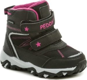 Peddy Zimní boty Dětské P3-631-35-10 černo růžové dětské zimní boty Černá