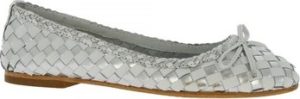 Leonardo Shoes Baleríny GIANNA SILVER/WHITE Stříbrná