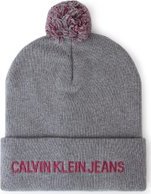 čepice Calvin Klein Jeans J Pom Pom Beanie K60K605815 Šedá
