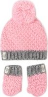 čepice a rukavice Ugg K Infant Knit Hat And Mitt Set 18802 Růžová