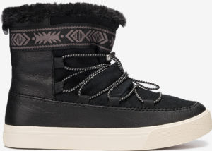 Boty Toms Black WR Leather/Suede/Faux Fur