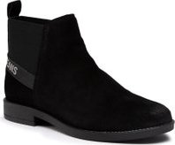 Kotníková obuv s elastickým prvkem Tommy Jeans Essential Suede Chelsea Boot EN0EN01148 Černá