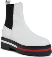Turistická obuv Tommy Jeans Flag Outsole Chelsea Boot EN0EN01069 Bílá