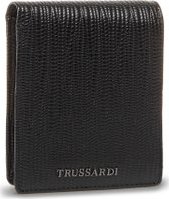 Velká pánská peněženka Trussardi Jeans Cortina Wallet Coin 71W00128 Černá