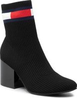 Polokozačky Tommy Jeans Flag Sock Mid Heel Boot EN0EN00699