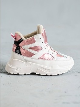 Neznámý Výrobce Tenisky Praktické kotníčkové boty dámské růžové na klínku ruznobarevne