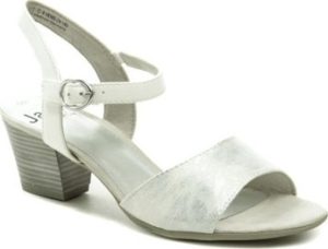 Jana Sandály 8-28365-24 bílé dámské sandály na podpatku šíře H Bílá