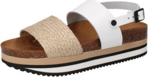 5 Pro Ject Sandály sandali bianco pelle beige tessuto AC595 Béžová