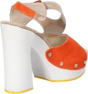 Suky Brand Sandály sandali arancione tessuto beige vernice AC803 Oranžová