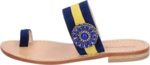 Calpierre Sandály sandali blu camoscio giallo BZ841 ruznobarevne