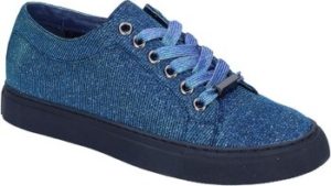 Sara Lopez Tenisky sneakers blu tessuto BT995 Modrá