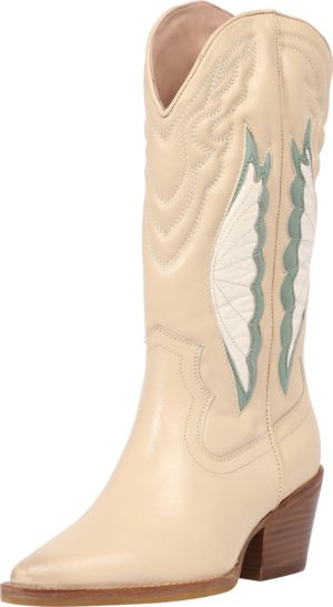 BRONX Kovbojské boty 'Jukeson' krémová / bílá / světle zelená
