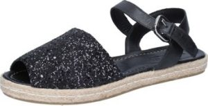 E...vee Sandály sandali nero glitter pelle BY188 Černá