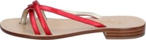 Soleae Sandály sandali rosso pelle BY501 Červená
